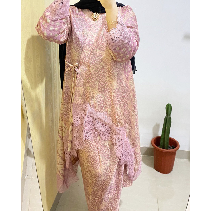 Kimono Batik Viscose set atasan dan rok /Batik Kondangan modern / Wisuda/ Lamaran