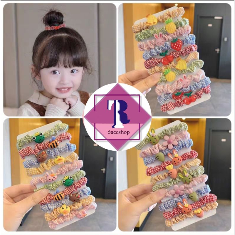 Karet Rambut Scrunchie Anak Dengan Hiasan Aksesoris Boneka Kecil Ikat Rambut Ponytail Korean Style Kuncir Anak Pita Korea Plush Doll Scrunchies