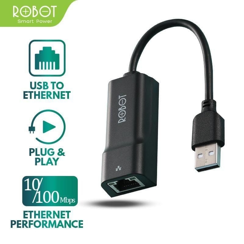 ROBOT EA10 USB Ethernet Hub Adapter USB 2.0 to 10/100Mbps Network RJ45 LAN