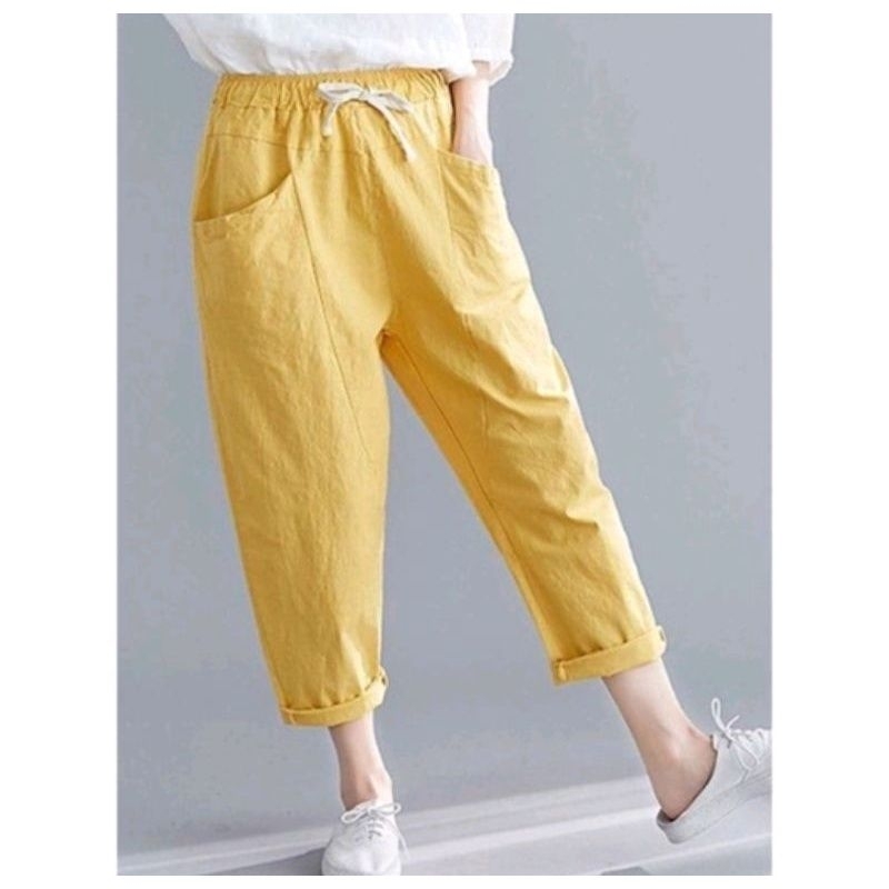 Kylian Pant Celana Panjang Wanita Linen Rami Korean Style