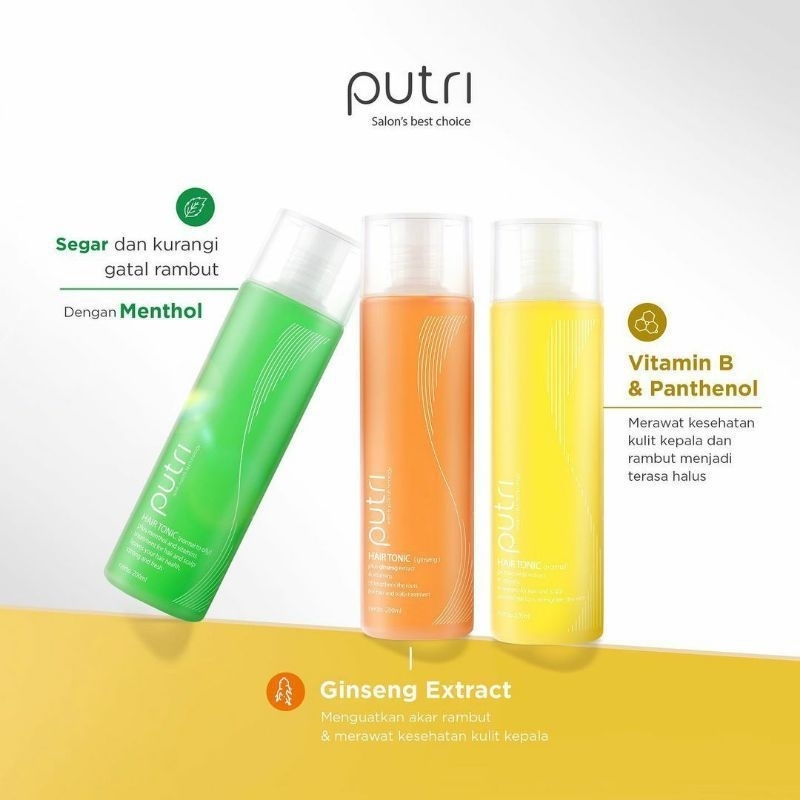 PUTRI Hair Tonic 200ml 450ml | Melebatkan Rambut Secara Alami | Penyubur Rambut Anti Kebotakan