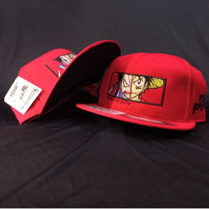 Topi LUFFY Merah/ 199/ Topi Snapback Anime/ Topi Snapback / Topi Hiphop/ Topi New Era/ Topi Snapback