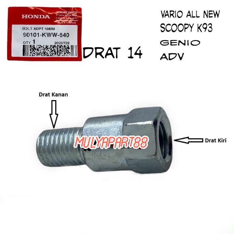 Baud sambungan spion HONDA VARIO 125 150 led new SCOPY K93 ORIGINAL