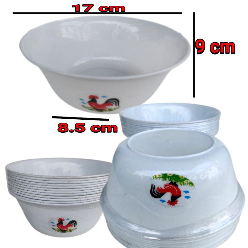 Mangkok ayam jago mangkok bakso anti pecah bahan plastik food grade  berkwalitas tebal