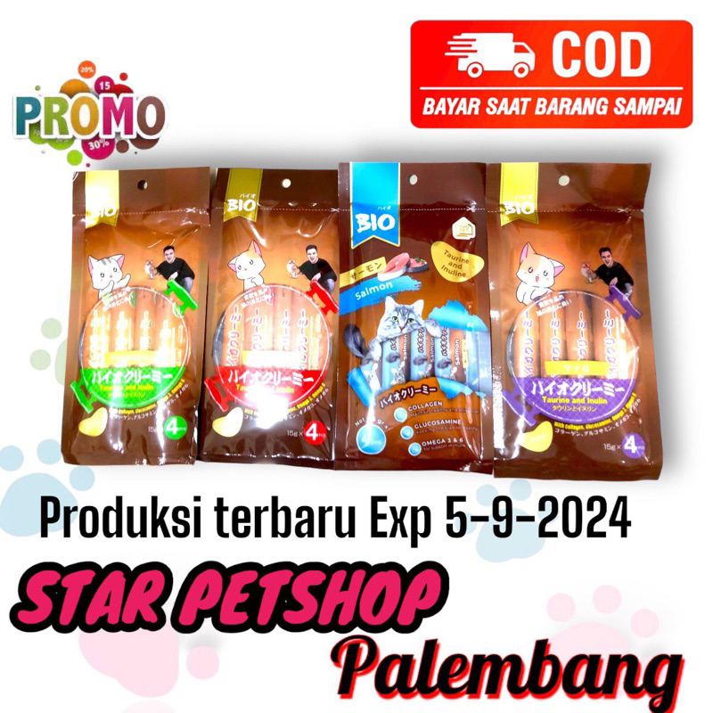 Snack Kucing Bio Creamy treats 1 bungkus isi 4pcs