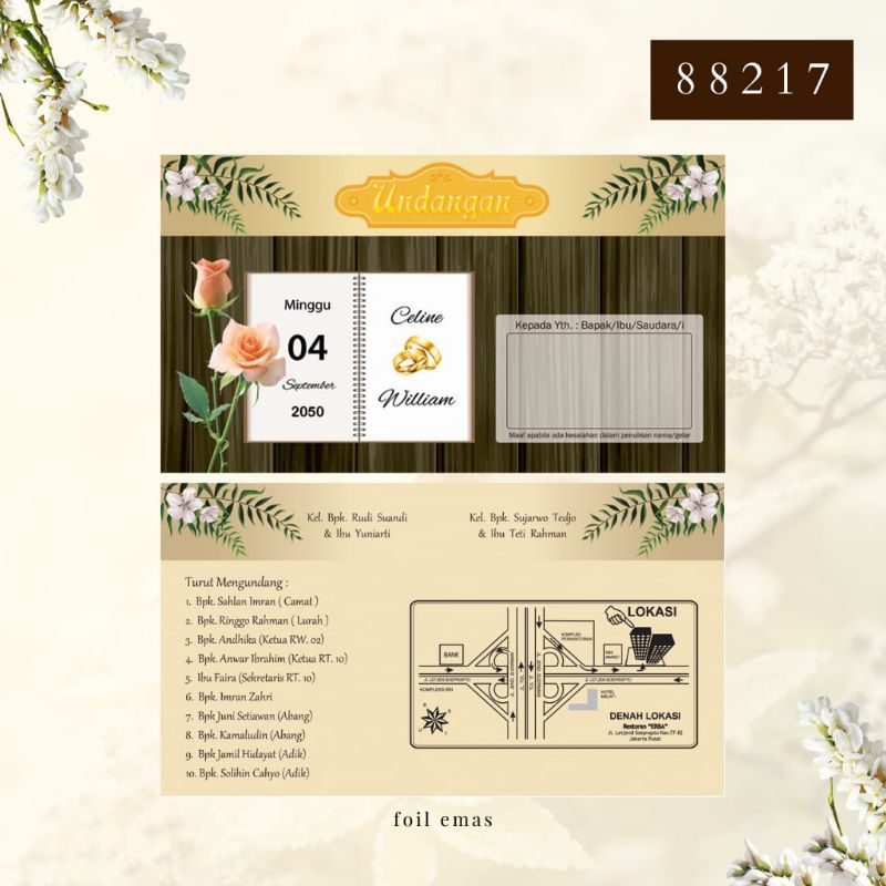 Blangko Undangan - Undangan Pernikahan - Undangan Murah - Blangko Undangan Kosong - ERBA 88217