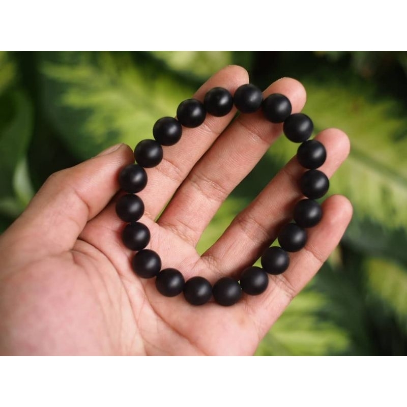 Gelang batu black onyx mata tiger eyes