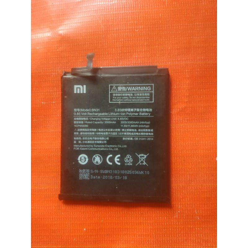 baterai bekas note 5a/Redmi s2/mi 5x BN31