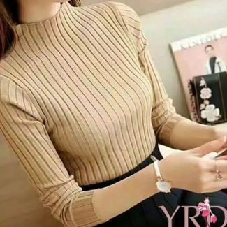 Sweater Rajut Turtleneck Knit Wanita /Baju Dalaman Rajut / Manset Inner Rajut