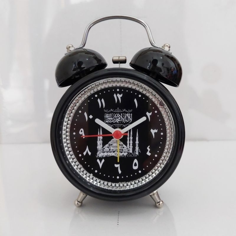 Jam Weker Jam Beker Alarm Kring Besi Kaligrafi Masjid Arab Islam