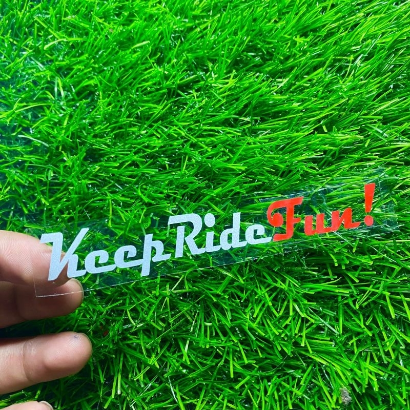 Sticker keep ride fun cutting sticker motor stiker plat dll