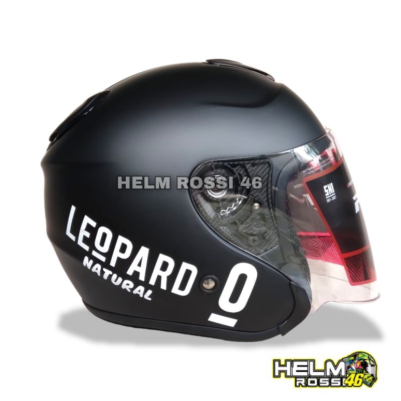 Helm Kyoto Priest Osaka LEOPARD HITAM DOFF Solid - Visor Venom Original Free Box Packing