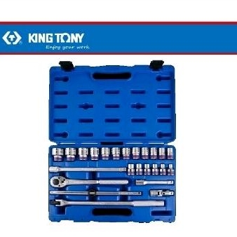 KUNCI SOK KING TONY 24PC - 1/2 DR SOCKET SET 6PT METRIC CHROME