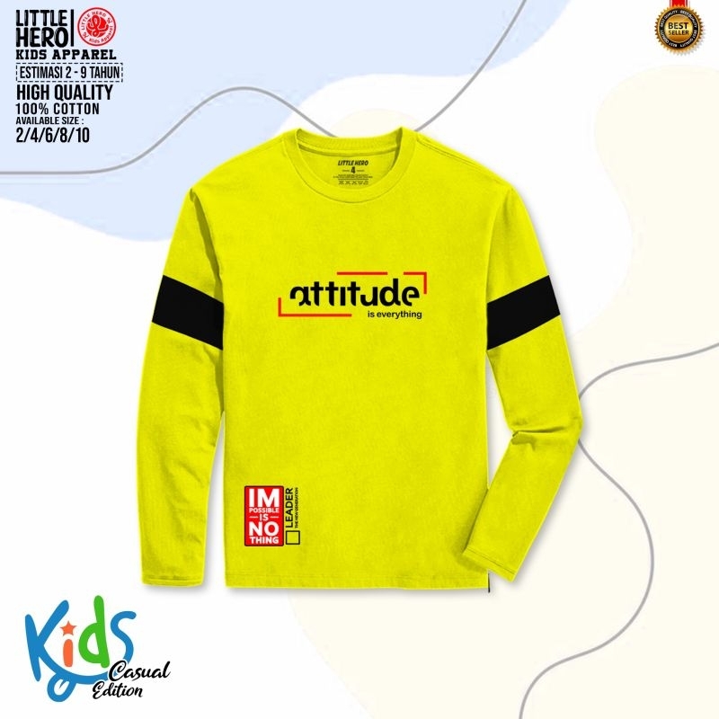 Baju Kaos Anak Laki Laki Cowok Lengan Panjang Little Hero Usia 2 3 4 5 6 7 8 Tahun