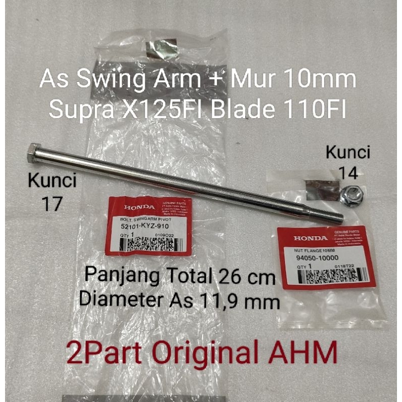 As Swing Arm + Mur 10mm Supra X125FI Blade 110FI Ori AHM 52101 KYZ 910