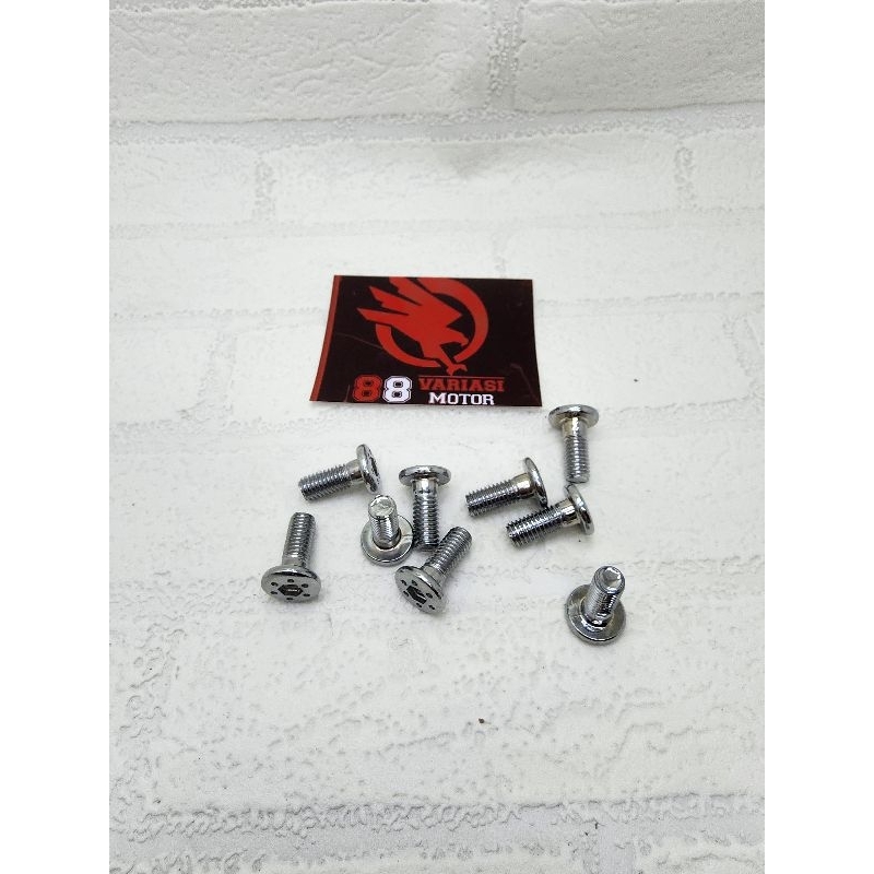 Baut Piringan Cakram Depan Model Probolt Full Chrome Universal Honda Yamaha Suzuki Bisa