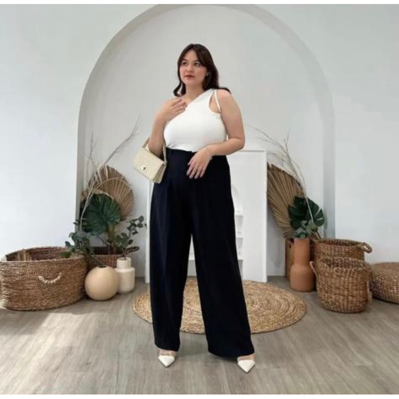 CELANA KULOT JUMBO WANITA HIGHWAIST BIG SIZE CRINKLE AIRFLOW TERBARU KONVEKSIANA