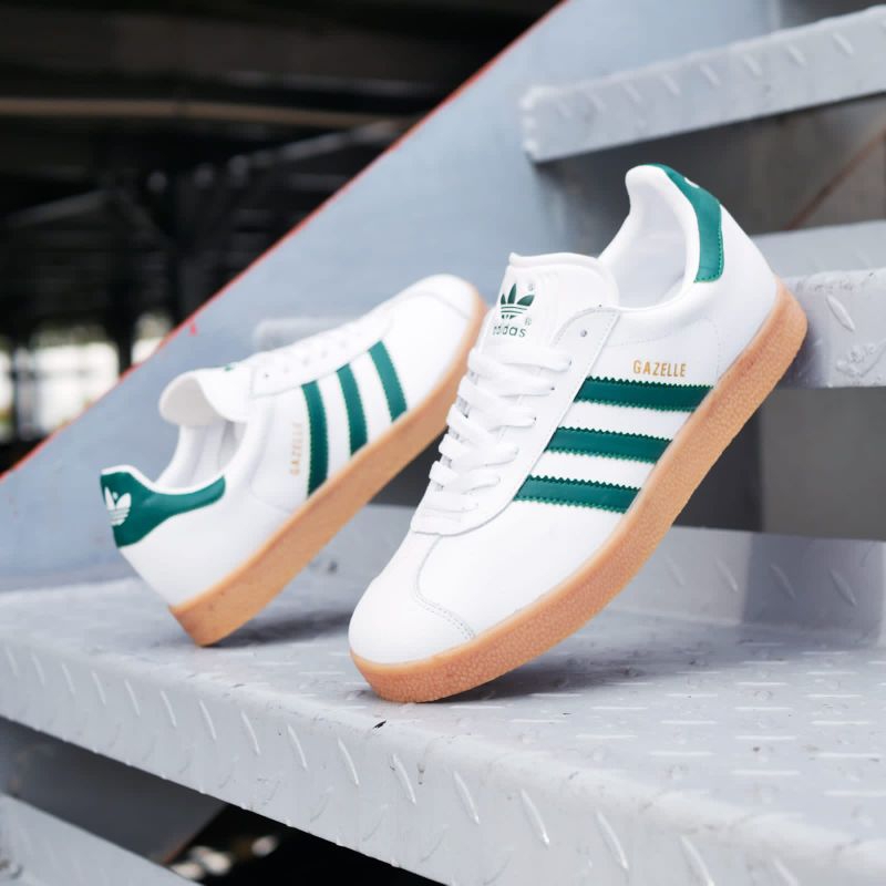 Sepatu Adidas Gazelle White Green