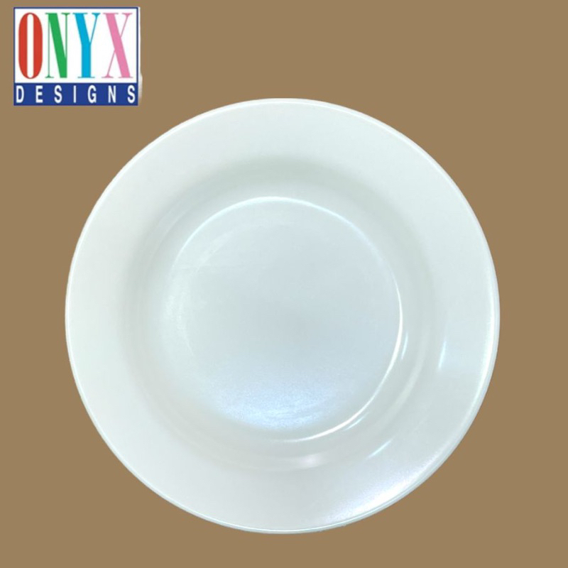 Piring Makan Melamin ONYX SEIV 9 INCH CREAM / DINNER PLATE ONYX SEIV MELAMINE FOOD GRADE