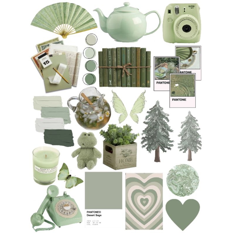 

Stickers Aesthetic || Stikers Green sage untuk journal & Scrapbook
