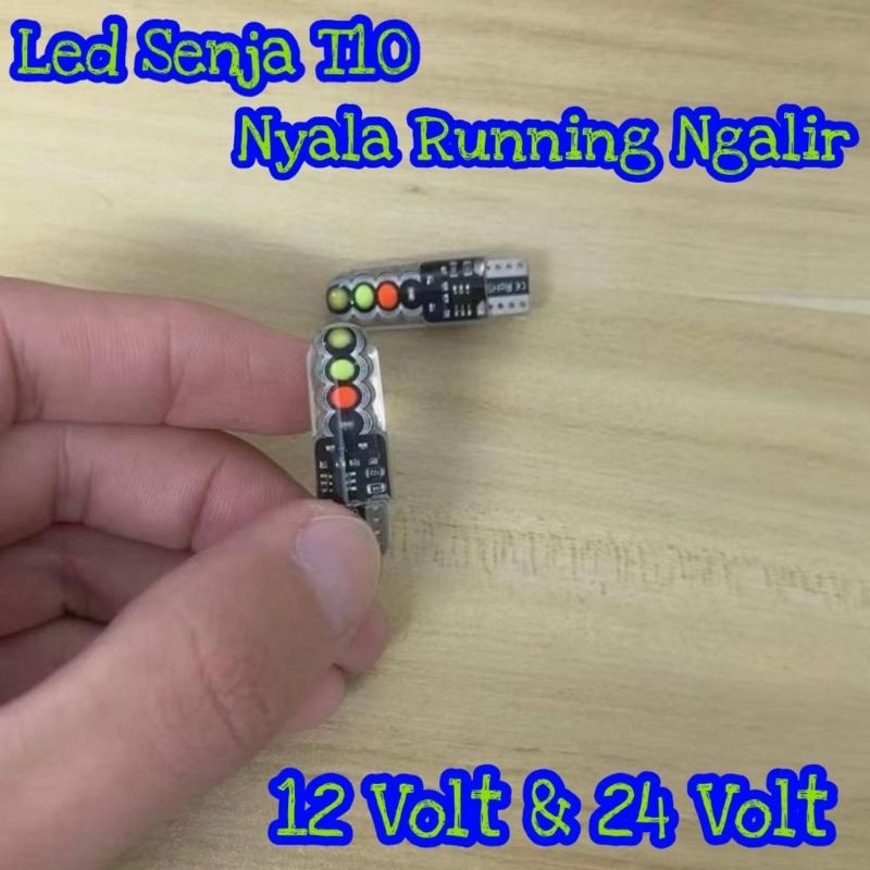 Lampu Led Senja T10 12-24 Volt Nyala Running Kedip 4 Warna LED COB NEW