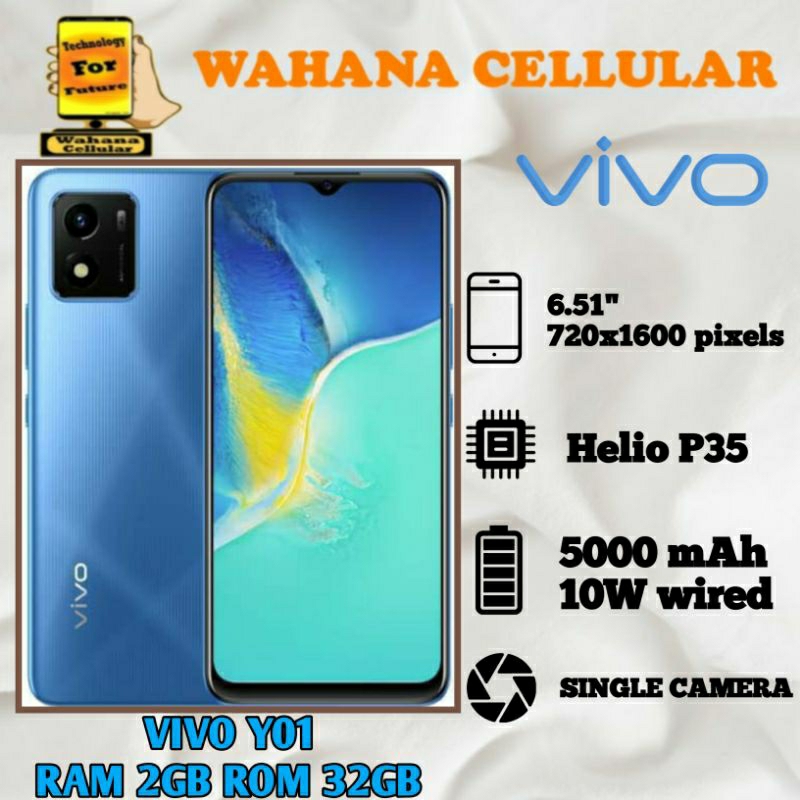 HP VIVO Y01 2/32 GB - VIVO Y 01 RAM 2GB ROM 32GB GARANSI RESMI