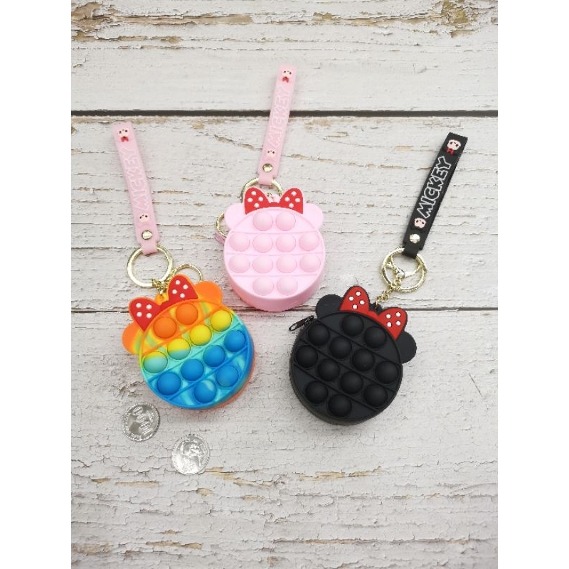 Gantungan tas / kunci Dompet koin anak MINI PITA pop it silikon import