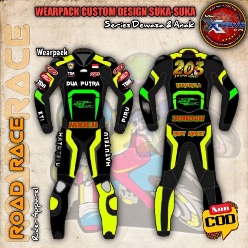 ( NON COD ) WEARPACK BALAP ROAD RECE CUSTOME SET SEPATU GLOVE SLIDING PAD FREE DISIGN HIGH QUALITY