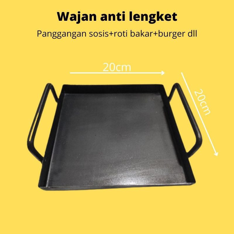 murah, wajan roti bakar, kebab, sosis/wajan datar/wajan anti lengket