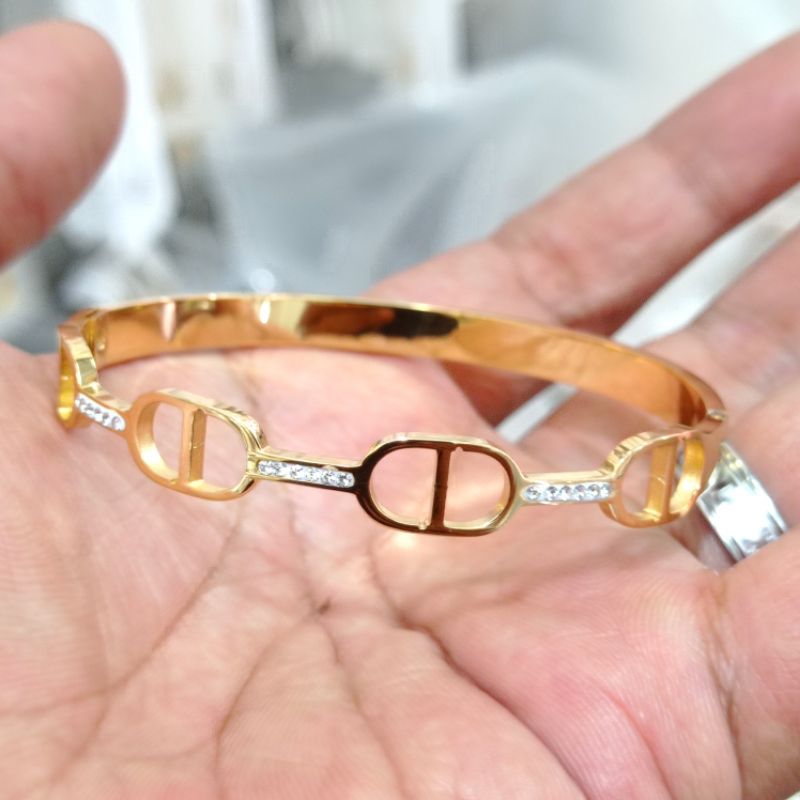 Galang Bangle titanium anti luntur perhiasan wanita import