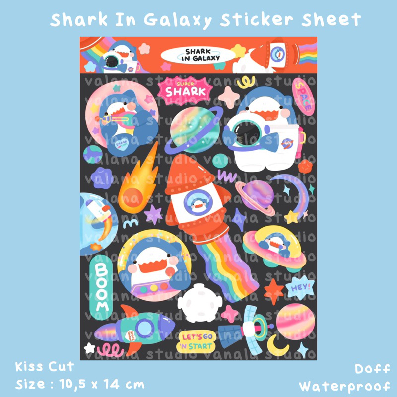 

Sticker Hiu Lucu / Shark In galaxy Sticker Set / Sticker Sheet Shake Galaxy / Sticker Tumblr / Sticker Deco Hiu Lucu / Sticker Aesthetics