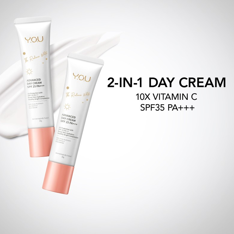YOU The Radiance White Brightening Day Cream 30g - krim mencerahkan wajah untuk kulit kusam
