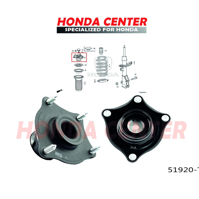 original honda,support suport mounting shock absorber shockbreker depan honda odyssey RC1 2015 2016 2017 2018 2019 2020 2021 51920-T6A