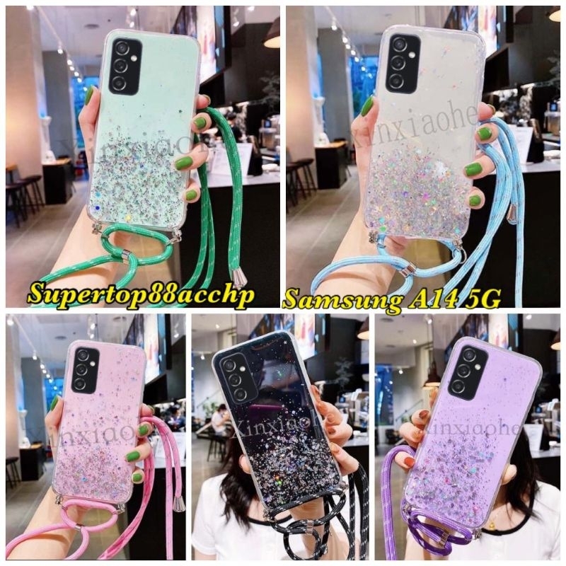 Case Tali Nagita Samsung Galaxy A04 A04E A04S A14 5G Lanyard Glitter Gantungan