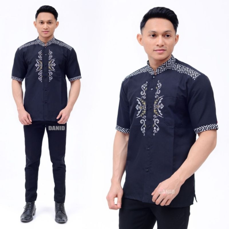 Koko Batik Fashion Muslim Kombinasi C07 Al Haramain Hijau M/L/XL Dewasa