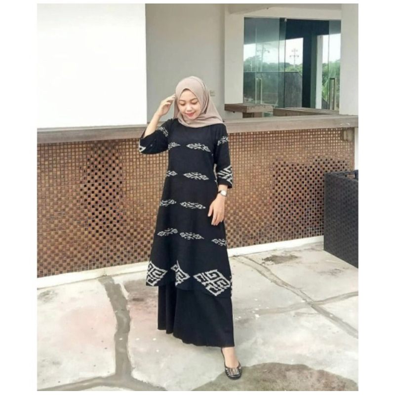 TUNIK TENUN HITAM DRESS TENUN Jepara HITAM - BAJU TENUN