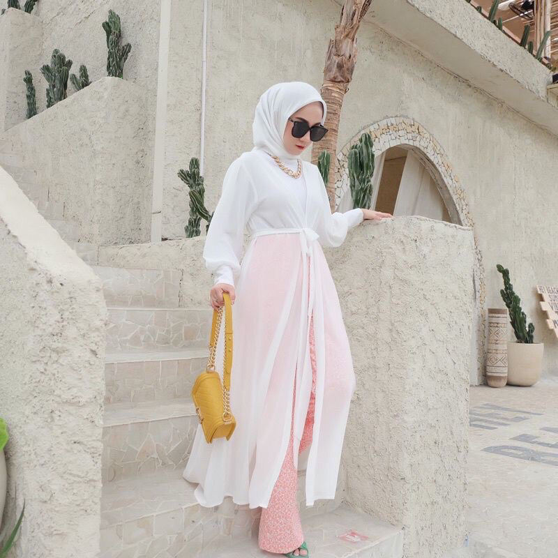 KHAYLA LONG CARDI - LONG OUTER CARDIGAN OUTFIT KE PANTAI DRESS KONDANGAN DRESS LEBARAN SUMMER DRESS 