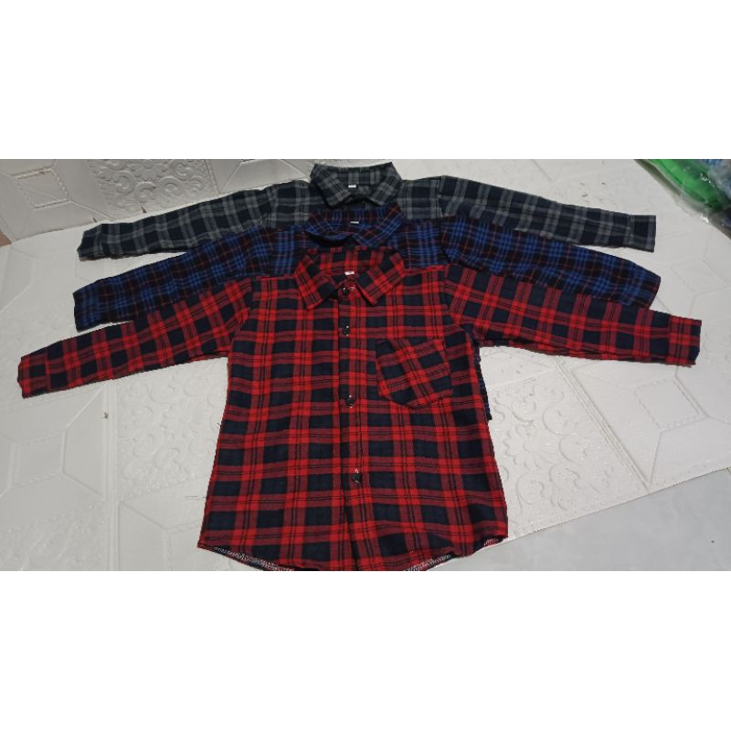 KEMEJA ANAK FLANEL LENGAN PANJANG 1-12 TAHUN