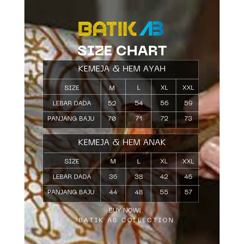 Kemeja Batik Couple Ayah dan Anak Modern Batik Pria Lengan Panjang Batik Modern