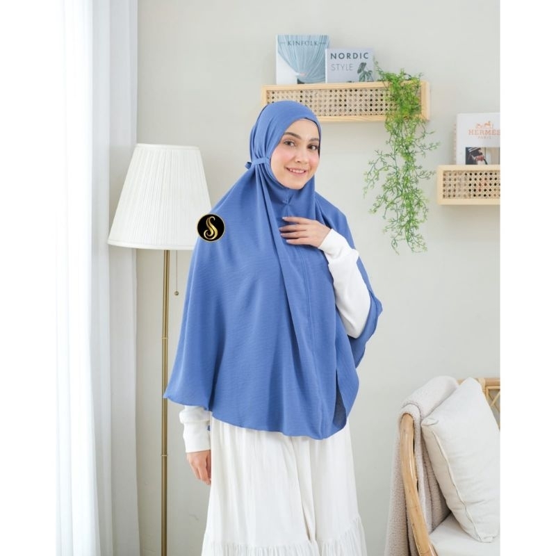Bergo Maryam XL hijab instan jilbab syari bahan crinkle