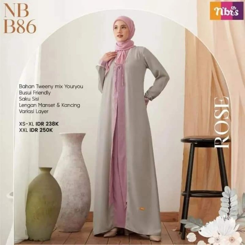 Nibras NB B86 rose fashion muslim terbaru