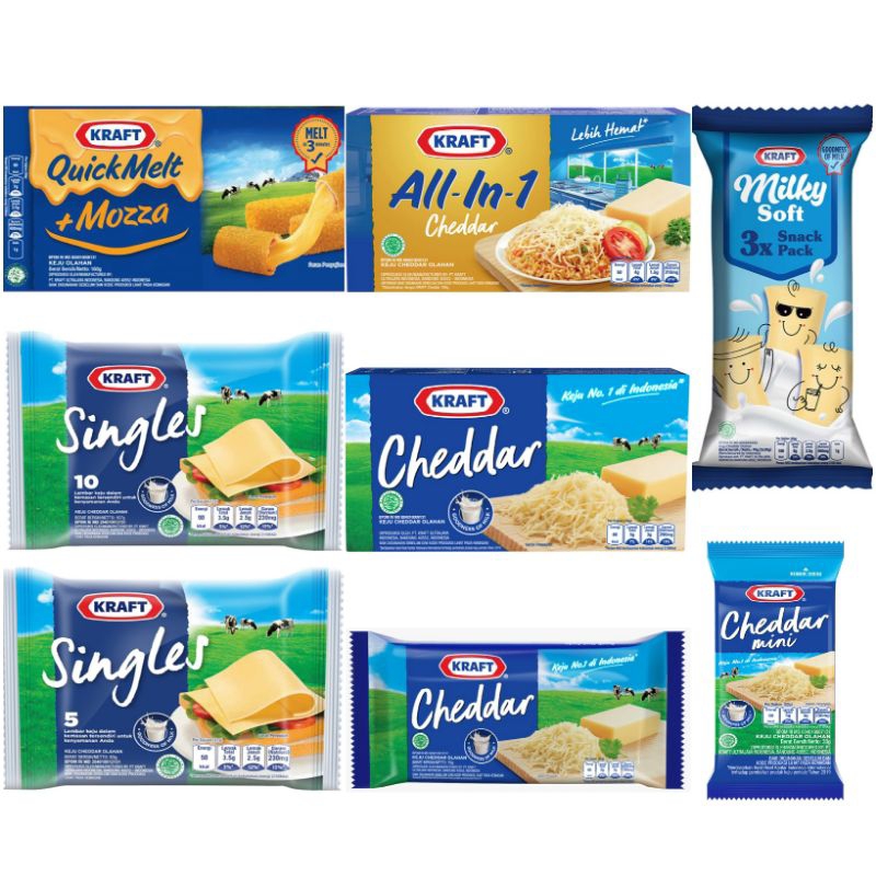 

KRAFT Aneka Keju Cheddar quick melt mini all in one 1 slice singles milky soft