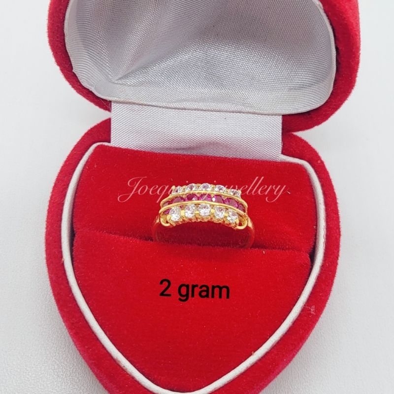 cincin emas muda 2 gram model persegi