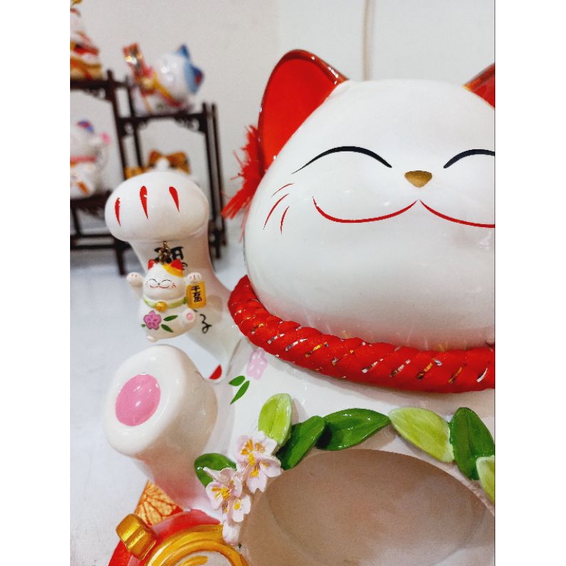 Manekineko Jam / Pajangan Kucing Hoki Jam / Manekoneki Jam / Neko / Lucky Cat