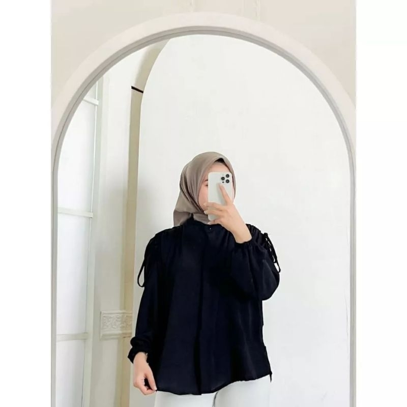 KEMEJA CRINKLE SERUT LENGAN BLOUSE WANITA TERMURAH