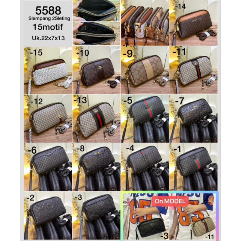 Tas Slempang Wanita 2Resleting kode 5588 Terbaru