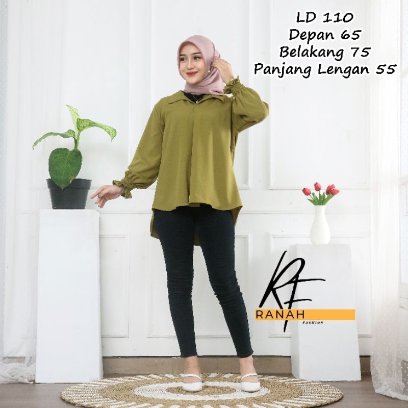 Kemeja Blouse Wanita V Neck Shakila Blouse Shakila Korean Style Kemeja Kerja Wanita