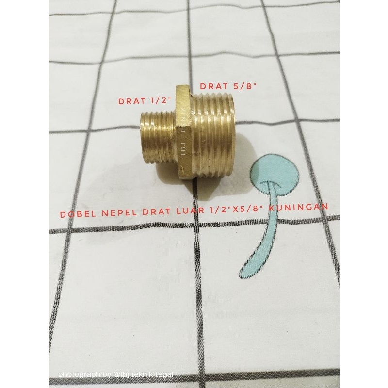 dobel nepel drat luar 1/2"x5/8" kuningan