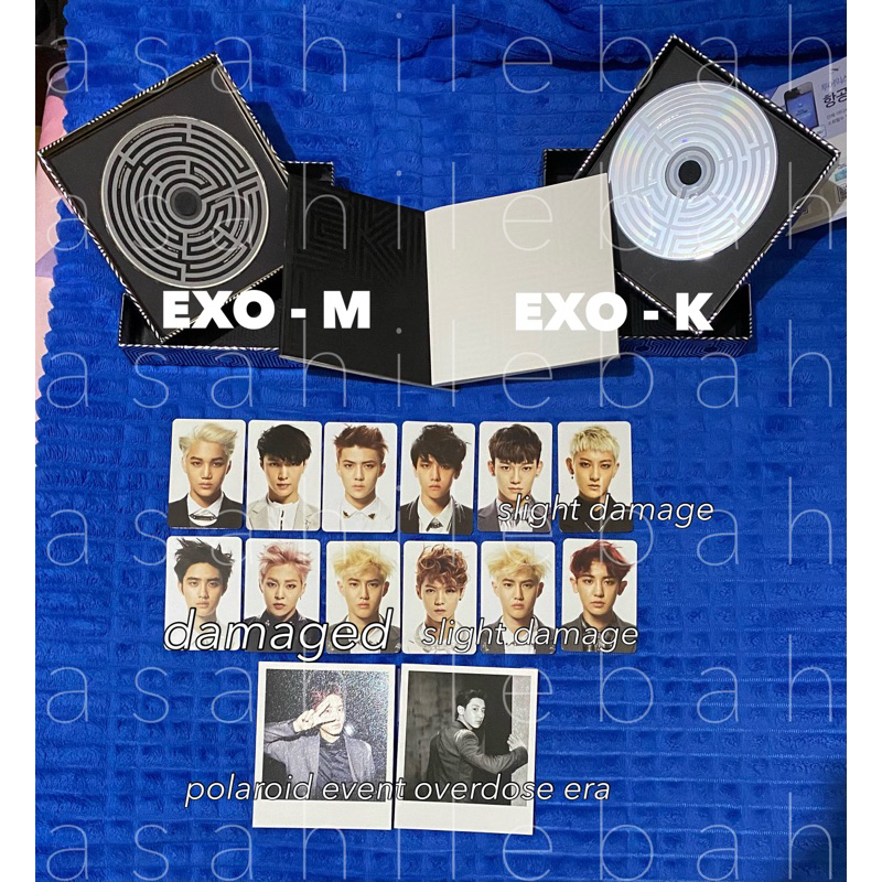 bundle exo - overdose era photocard pc album exo-m exo-k polaroid pola event suho luhan xiumin d.o. 