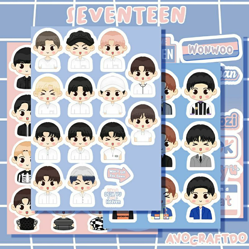 [ AVOCRAFTDO ] Sticker Kpop Seventeen / HOT / World / BSS die cut